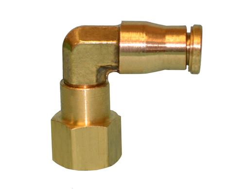 90° Female Elbow DOT Swivel Push-to-Connect Brass