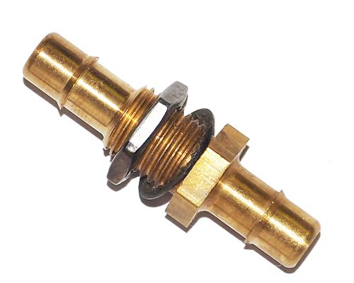 1/4-28 UNF Thread Adapter w/ Hex Nut 4 1/8" Hose Barb Bulkhead Elbow 90° 