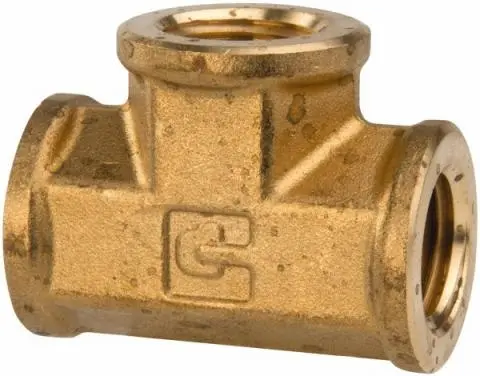 Female Pipe Tee, Brass