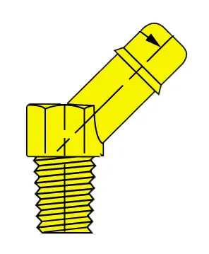Miniature 45° Male Elbow Hose Barb Brass