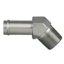 45° Elbow Male NPT x Beaded Hose Barb Steel Fitting