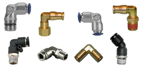 Push to connect elbow fitting