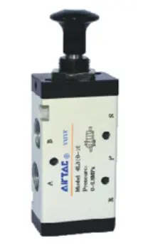 2 Position, 4 Way, Push-Pull Lever - Detented Pneumatic Valve