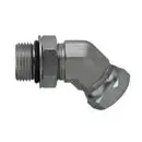 Male ORB x Female NPT Swivel, 45° Street Elbow Swivel, Steel