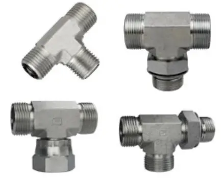 O-Ring Face Seal Tee Fittings Hydraulic