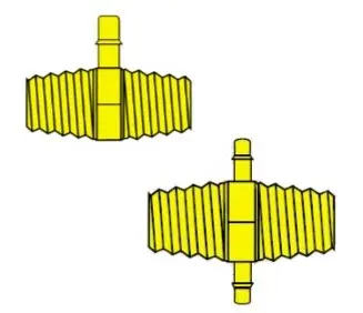 Miniature Hex Nipple with Side Barb, Universal Power Conversion