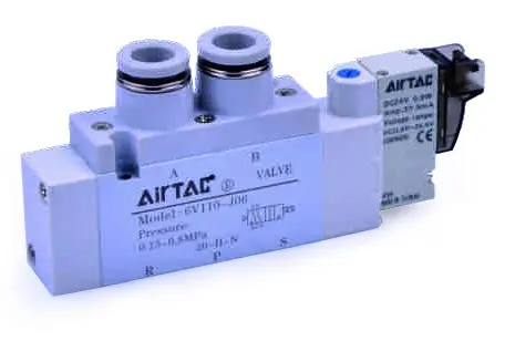 AirTAC 6V Series, 2 Position, 4 Way, Single Solenoid Valve