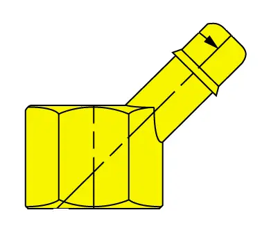 Hose Barb x Female NPT 45_Degree Elbow Brass FLB-45_Degree Universal Power Conversion