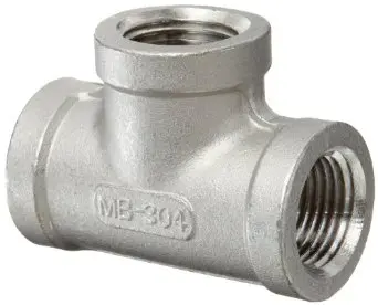 Female Pipe Tee, Casted Stainless Steel