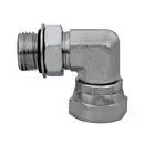 Male ORB x Female NPT Swivel, 90° Street Elbow Swivel, Steel