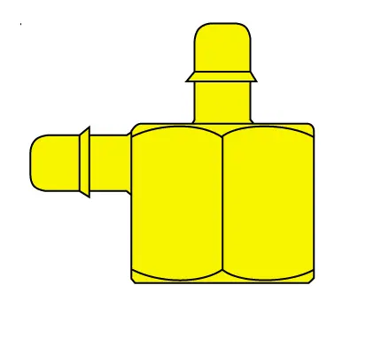 Hose Barb x Female Run Tee Brass FTL Universal Power Conversion