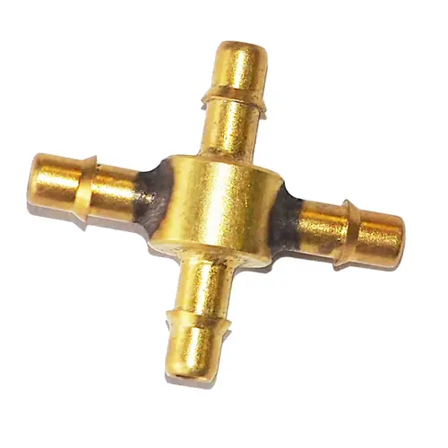 Miniature Union Cross Hose Barb Brass